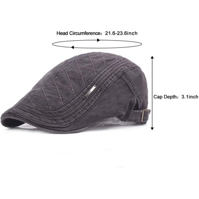 Newsboy Caps 2 Pack Men Cotton Solid Ivy Irish Cabbie Newsboy Hat Scally Flat Caps - Style 2 Dark Blue and Grey - CK18UAS2QTI...