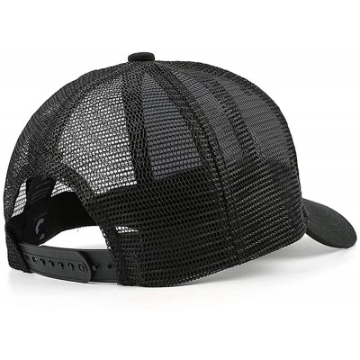 Baseball Caps Unisex Women Men's Hipster Baseball Hat Adjustable Mesh Outdoor Flat Caps - Black-35 - CF18TDUXXXO $16.91