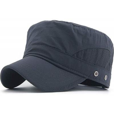 Baseball Caps Mens Womens Quick Dry Cadet Cap Waterproof Army Military Hat Flat Top Caps Mesh Inner - B-grey - CT18X4UC5CM $1...