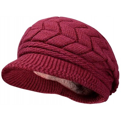 Skullies & Beanies Womens Winter Hat Girls Warm Outdoor Wool Knit Crochet Snow Cap - Red - CA12NSWLH50 $9.95