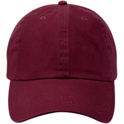 Baseball Caps Washed Low Profile Cotton and Denim Baseball Cap - Burgundy - C012NT5TQQ2 $10.73