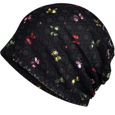 Skullies & Beanies Cotton Slouchy Beanie Hat Hair Covers Soft Night Sleep Cap for Women - Black Hudie - C518R8TU34G $22.72