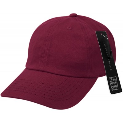 Baseball Caps Washed Low Profile Cotton and Denim Baseball Cap - Burgundy - C012NT5TQQ2 $10.73