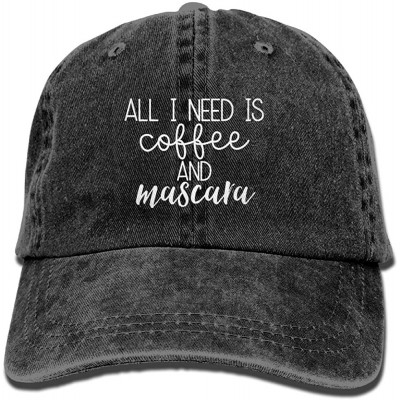 Sun Hats All I Need is Coffee and Mascara 1 Classic Baseball Cap Unisex Adult Cowboy Hats - Black - CY18077EOIU $27.22