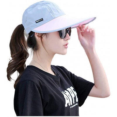 Sun Hats Outdoor Recreation Sports Anti UV Sun Hat Wide Brim Baseball Cap Large Sun Visor - Light Pink - CV184Z8UC4O $9.11