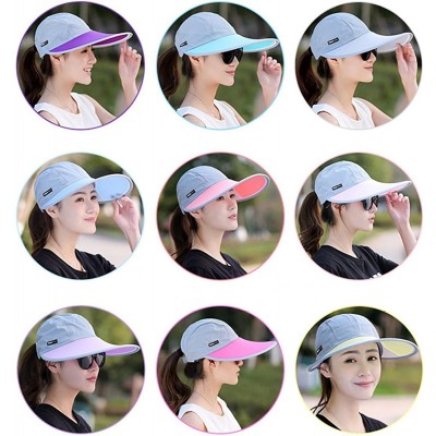 Sun Hats Outdoor Recreation Sports Anti UV Sun Hat Wide Brim Baseball Cap Large Sun Visor - Light Pink - CV184Z8UC4O $9.11