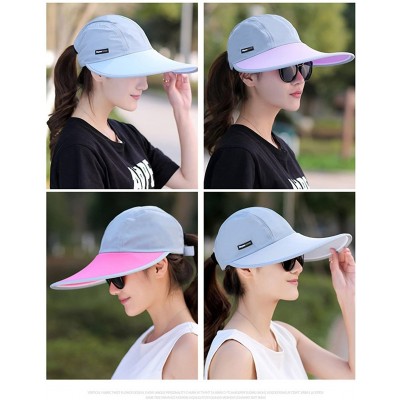 Sun Hats Outdoor Recreation Sports Anti UV Sun Hat Wide Brim Baseball Cap Large Sun Visor - Light Pink - CV184Z8UC4O $9.11