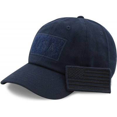 Baseball Caps Cotton & Pigment Low Profile Tactical Operator USA Flag Patch Military Army Cap - 2. Cotton - Navy - CS1983EU9U...