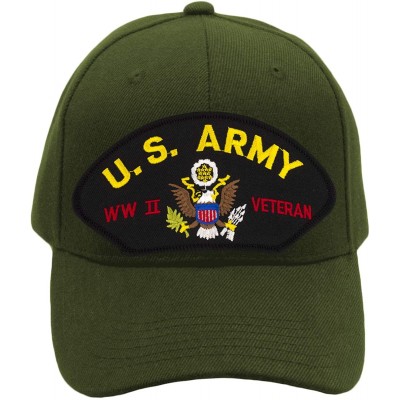Baseball Caps US Army - World War II Veteran Hat/Ballcap Adjustable One Size Fits Most - Olive Green - CF18NQO6N85 $25.71
