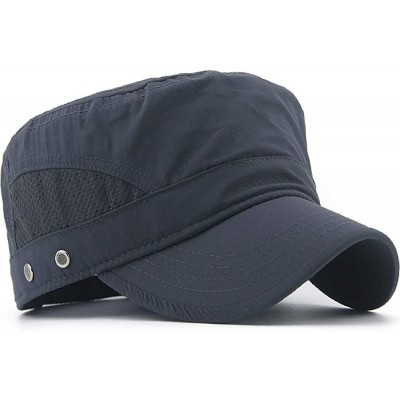 Baseball Caps Mens Womens Quick Dry Cadet Cap Waterproof Army Military Hat Flat Top Caps Mesh Inner - B-grey - CT18X4UC5CM $1...