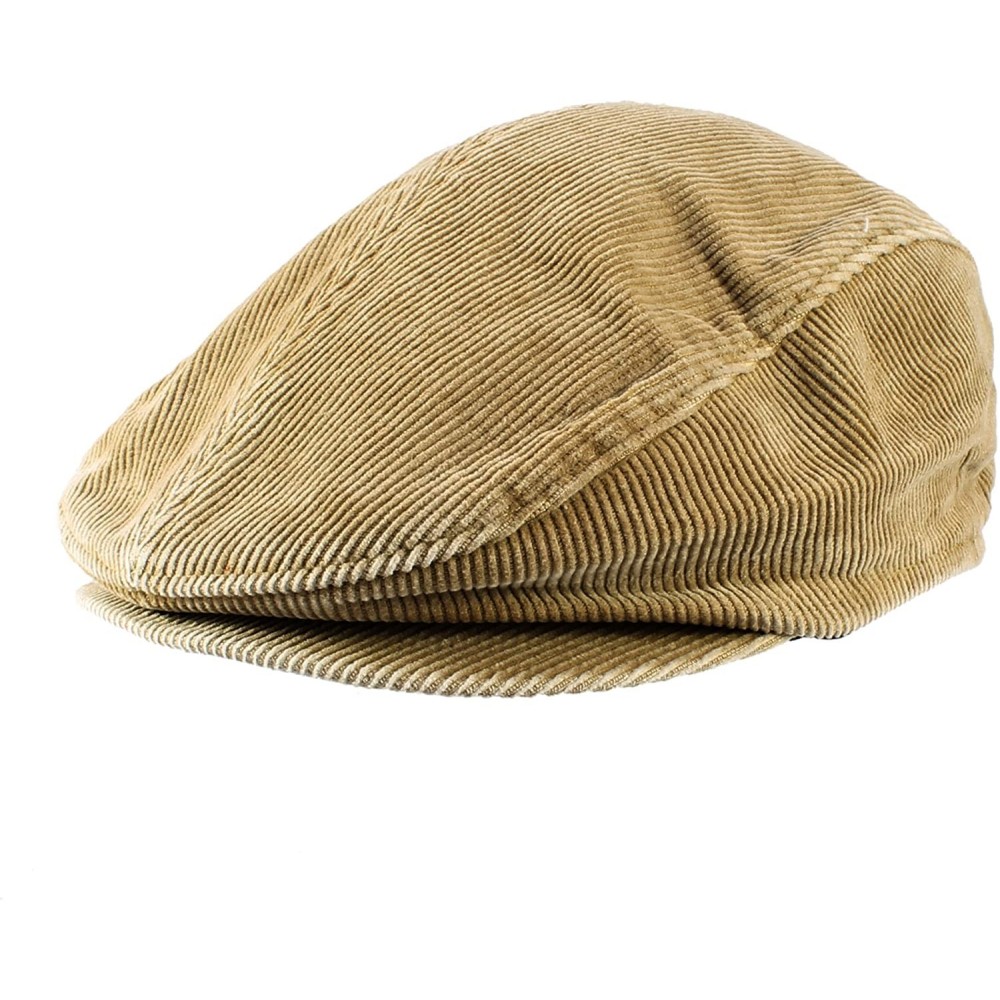 Newsboy Caps Men's Women's Unisex 100% Cotton Corduroy Newsboy Cap Gatsby Hat - Beige - CD11LLY6O2J $15.27