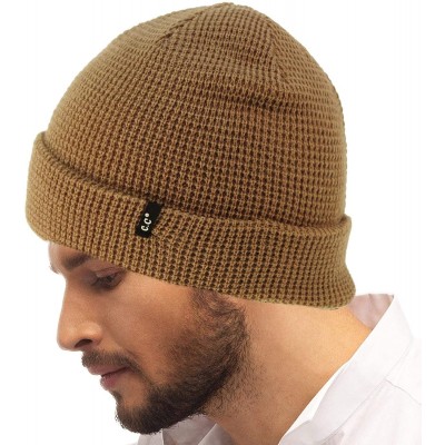 Skullies & Beanies Men's Winter Classic Soft Knit Stretchy Warm Beanie Skully Ski Hat Cap - Waffle Solid Taupe - C718I8RWDT9 ...
