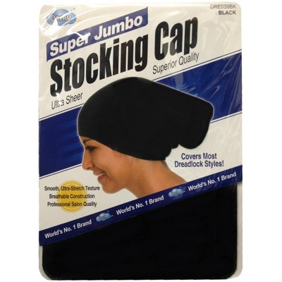 Skullies & Beanies Dream Super Jumbo Ultra-Stretch Stocking Cap BLACK DRE039BK - CY12CNWACHJ $9.14