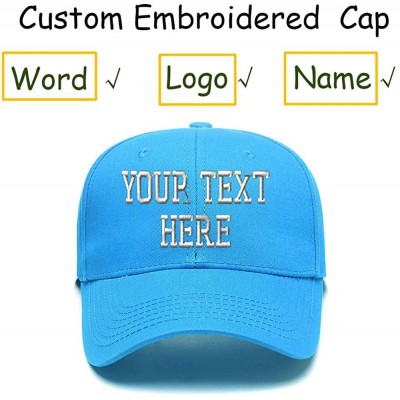 Baseball Caps Custom Embroidered Cowboy Hat Personalized Adjustable Cowboy Cap Add Your Text - Lighe Blue - CV18H92EYHR $19.97