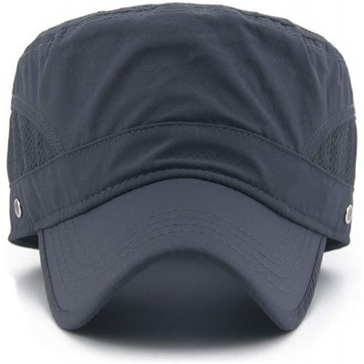 Baseball Caps Mens Womens Quick Dry Cadet Cap Waterproof Army Military Hat Flat Top Caps Mesh Inner - B-grey - CT18X4UC5CM $1...