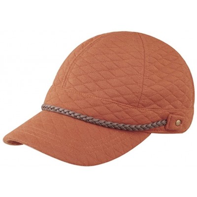 Baseball Caps Diamond Pattern Quilted Cotton Cap - Orange - C511LMNXTFJ $18.50