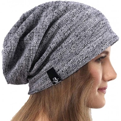 Berets Women's Slouch Beanie Long Baggy Skull Cap Turban Winter Beret Hat - Grey - CV18XQXCYE0 $9.78