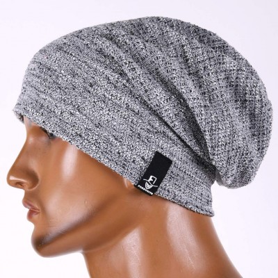 Berets Women's Slouch Beanie Long Baggy Skull Cap Turban Winter Beret Hat - Grey - CV18XQXCYE0 $9.78