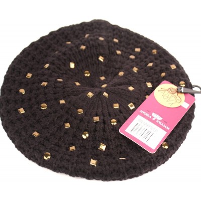 Berets Women Winter Warm Ski Knitted Crochet Baggy Skullies Cap Beret Hat - Br1664black - CT187G0ZD8Z $11.40