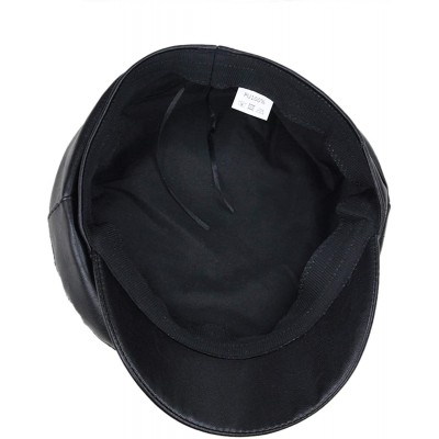 Berets Women Newsboy Hat Cap for Ladies Visor Beret Hat - 4a53-pu Leather-black - C518LZNZ3I5 $13.94