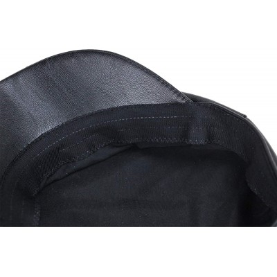 Berets Women Newsboy Hat Cap for Ladies Visor Beret Hat - 4a53-pu Leather-black - C518LZNZ3I5 $13.94