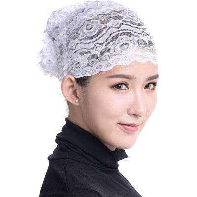 Skullies & Beanies Translucent Lightweight Bonnet Women Muslim Stretch - White - CB18KICZH4O $7.13