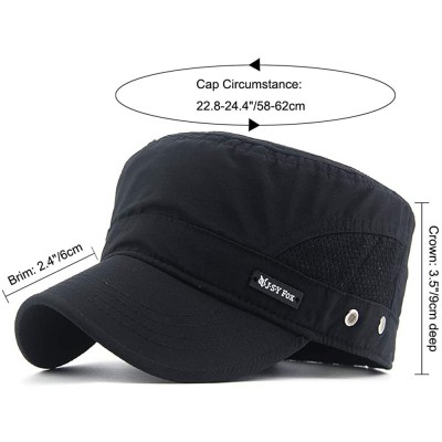 Skullies & Beanies Mens Womens Quick Dry Cadet Cap Waterproof Army Military Hat Flat Top Caps Mesh Inner - A-black - C811ACXS...