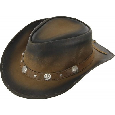 Cowboy Hats Leather Buffalo Nickel Prairie Dog Hat Brown - CW184AOHE0W $88.96