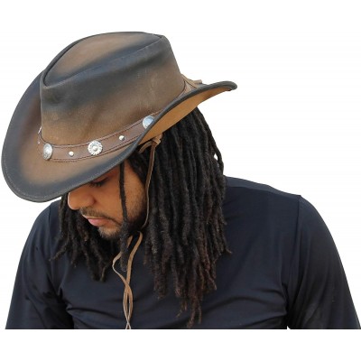 Cowboy Hats Leather Buffalo Nickel Prairie Dog Hat Brown - CW184AOHE0W $46.50