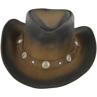 Cowboy Hats Leather Buffalo Nickel Prairie Dog Hat Brown - CW184AOHE0W $46.50