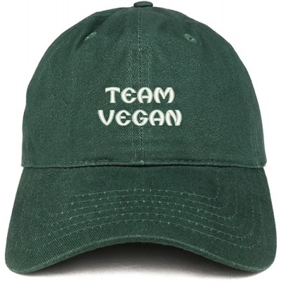 Baseball Caps Team Vegan Embroidered Low Profile Brushed Cotton Cap - Hunter - C3188TGD8ND $14.19