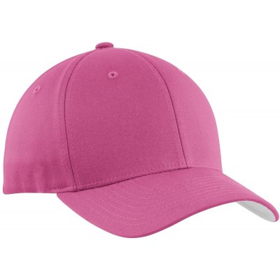 Baseball Caps Men's Flexfit Cotton Twill Cap - Charity Pink - C011NGRB7BR $10.52