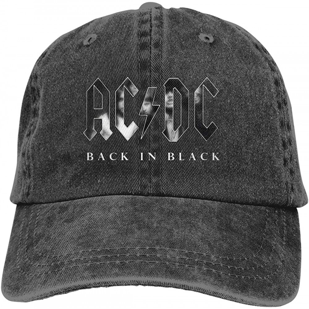 Baseball Caps ACDC-Back in Black Unisex Cool Casquette Hats Vintage Adjustable Hip Hop Hats Black - Black - CY18QHTK9K3 $13.47