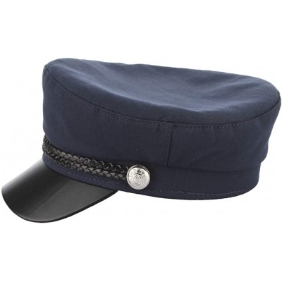 Newsboy Caps Men Women Yacht Captain Sailor Hat Newsboy Cabbie Baker Boy Peaked Beret Cap - Navy - C218Q85WGLY $14.30