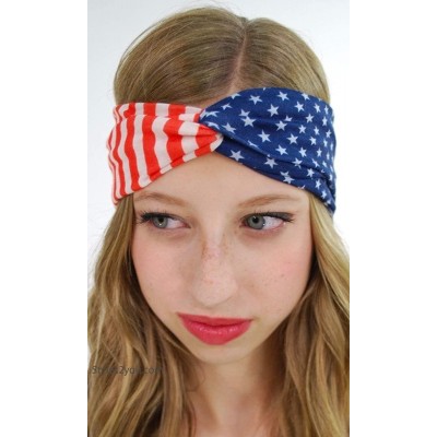 Headbands USA American Flag Headband- Stars & Stripes Workout Bandana (Vintage USA) - Vintage USA - CK12G7H1465 $9.72