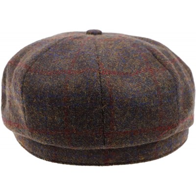 Newsboy Caps Newsboy Hats Men Flat Cap Gatsby Snap Classic Herringbone Twill Vintage 8 Panel Hat - Light Brown(2080 - C918A79...