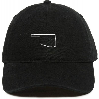 Baseball Caps Oklahoma Map Outline Dad Baseball Cap Embroidered Cotton Adjustable Dad Hat - Black - C818ZO4XTET $19.10