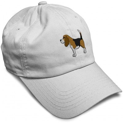 Baseball Caps Custom Soft Baseball Cap Beagle B Embroidery Dad Hats for Men & Women - White - C918SEIQZ76 $31.76