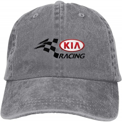 Baseball Caps Men KIA Racing 100% Cotton Workout Hats Adjustable Unstructured Hat - Gray - CU18YUOTI8G $14.71