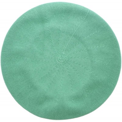 Berets Beret for Women 100% Cotton Solid - Medium/Large - Apple Green - C218U4GAO6D $17.38