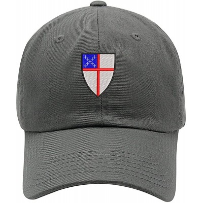 Baseball Caps Episcopal Shield Logo Embroidered Low Profile Soft Crown Unisex Baseball Dad Hat - Charcoal - CP18X9K3WLW $18.27