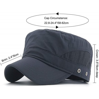 Baseball Caps Mens Womens Quick Dry Cadet Cap Waterproof Army Military Hat Flat Top Caps Mesh Inner - B-grey - CT18X4UC5CM $1...