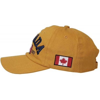 Baseball Caps Cotton Baseball Cap Canada Maple Flag Embroidery LX1382 - Yellow - CD18XWT9OQW $17.08