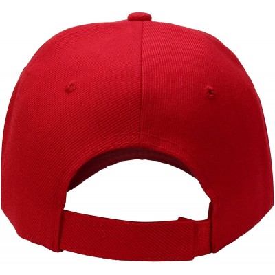 Baseball Caps 2pcs Baseball Cap for Men Women Adjustable Size Perfect for Outdoor Activities - Red/Red - CI195CY9200 $12.06