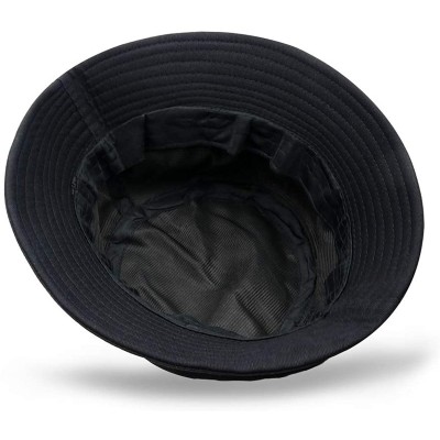 Bucket Hats Bucket Hat-Unisex 100% Cotton Packable Summer Caps Youth hat Size Free Summer Travel Bucket Hat - Style C-black -...