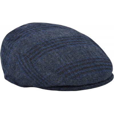 Newsboy Caps Classic Men's Flat Hat Wool Newsboy Herringbone Tweed Driving Cap - Iv2363-navy - CJ18IDSCODT $18.73