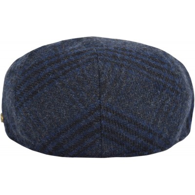 Newsboy Caps Classic Men's Flat Hat Wool Newsboy Herringbone Tweed Driving Cap - Iv2363-navy - CJ18IDSCODT $18.73