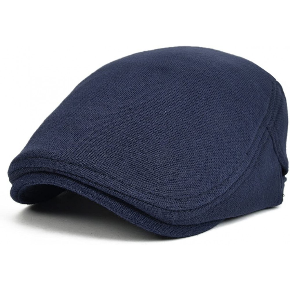 Newsboy Caps Men's Cotton Flat Ivy Gatsby Newsboy Driving Hat Cap - Navy - CX17YCZWGME $13.73