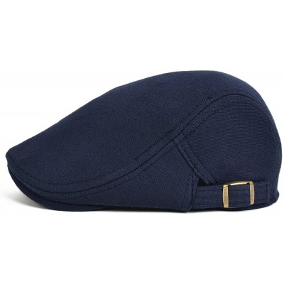 Newsboy Caps Men's Cotton Flat Ivy Gatsby Newsboy Driving Hat Cap - Navy - CX17YCZWGME $13.73