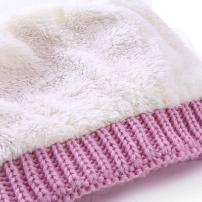 Skullies & Beanies Women's Knitted Messy Bun Hat Ponytail Beanie Baggy Chunky Stretch Slouchy Winter - Pink - CY18YMEALDG $9.81